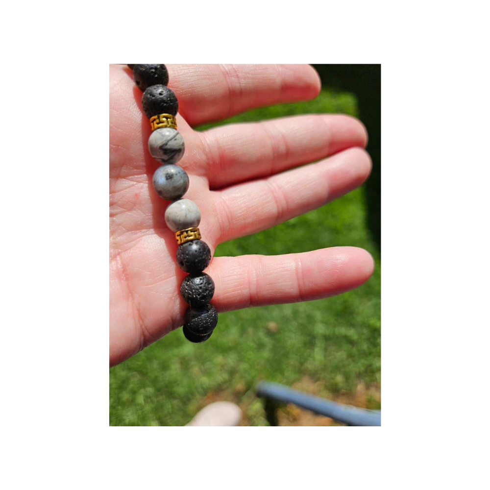 Lava Rock Bracelet – Grounding Stone for Strength, Focus & Essential Oil Diffusion