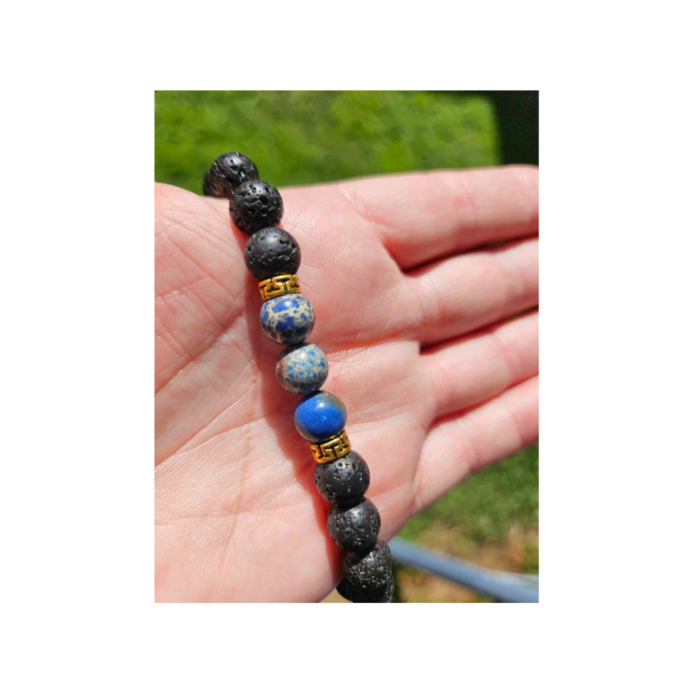 Lava Rock Bracelet – Grounding Stone for Strength, Focus & Essential Oil Diffusion