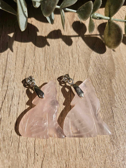 ROSE QUARTZ BUNNY PENDANT