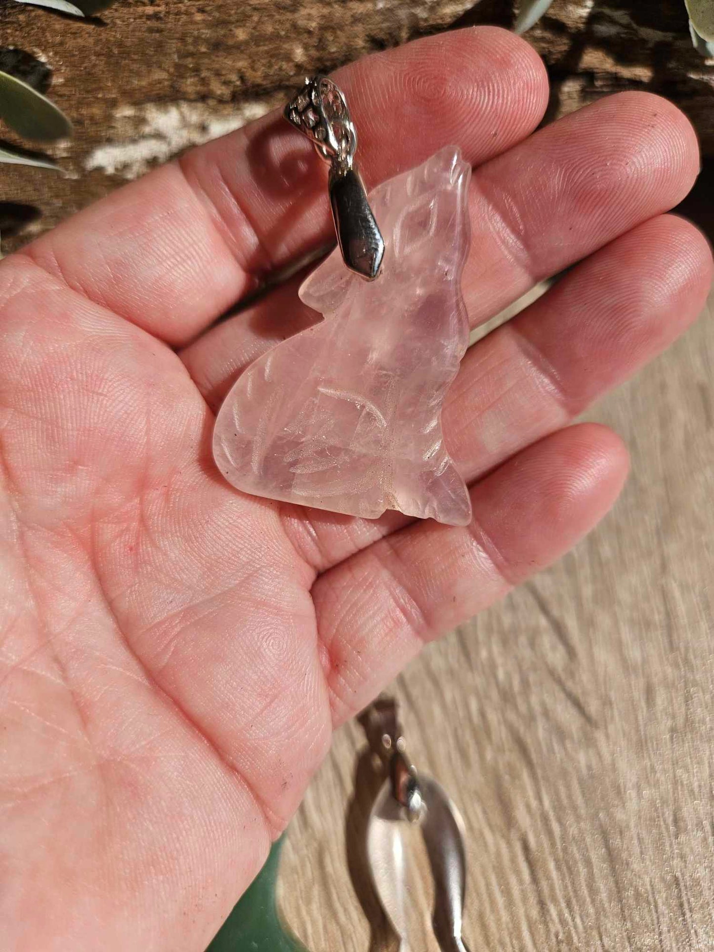 ROSE QUARTZ BUNNY PENDANT