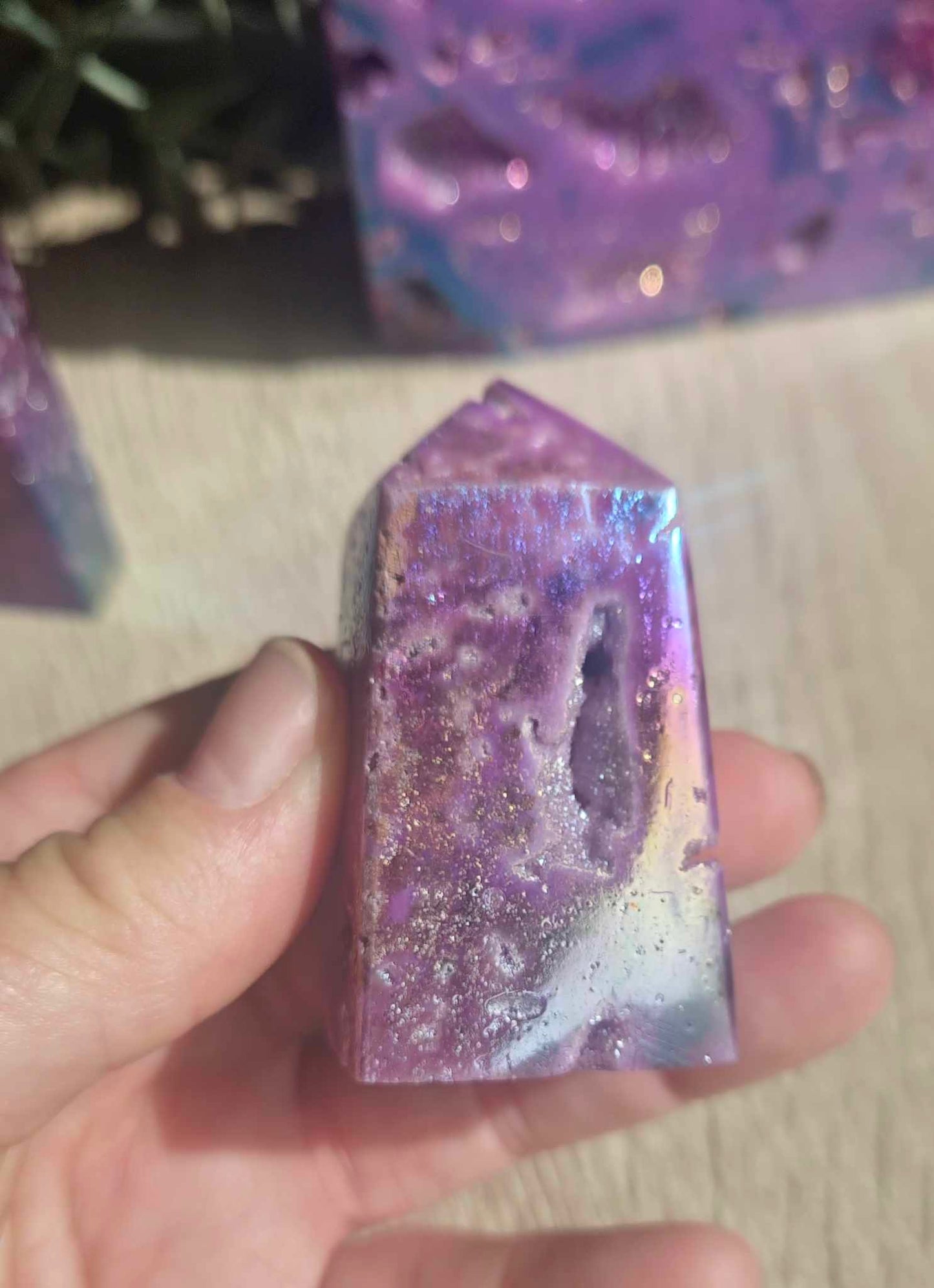 Rainbow Aura Sphalerite Points