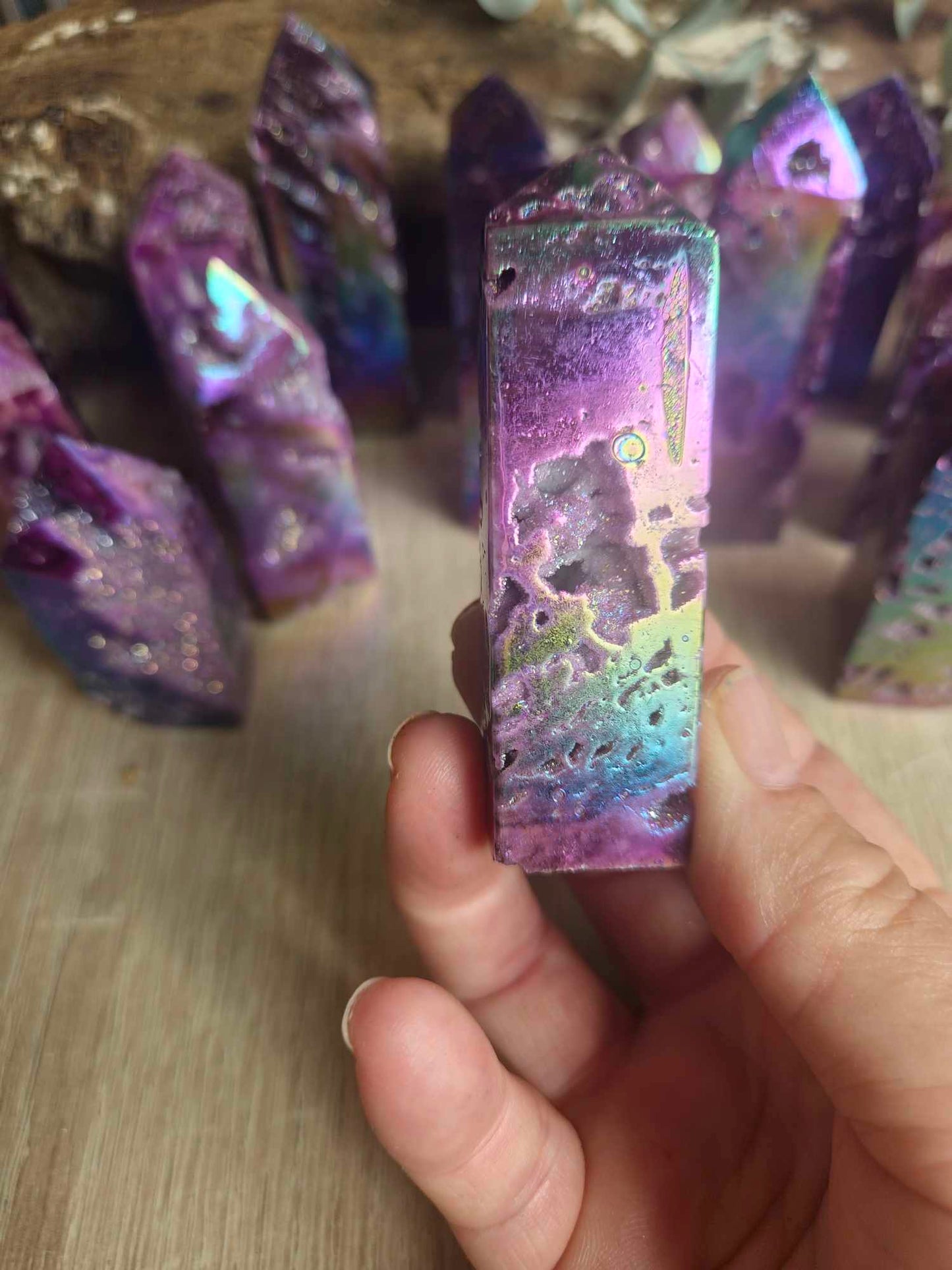 Rainbow Aura Sphalerite Points