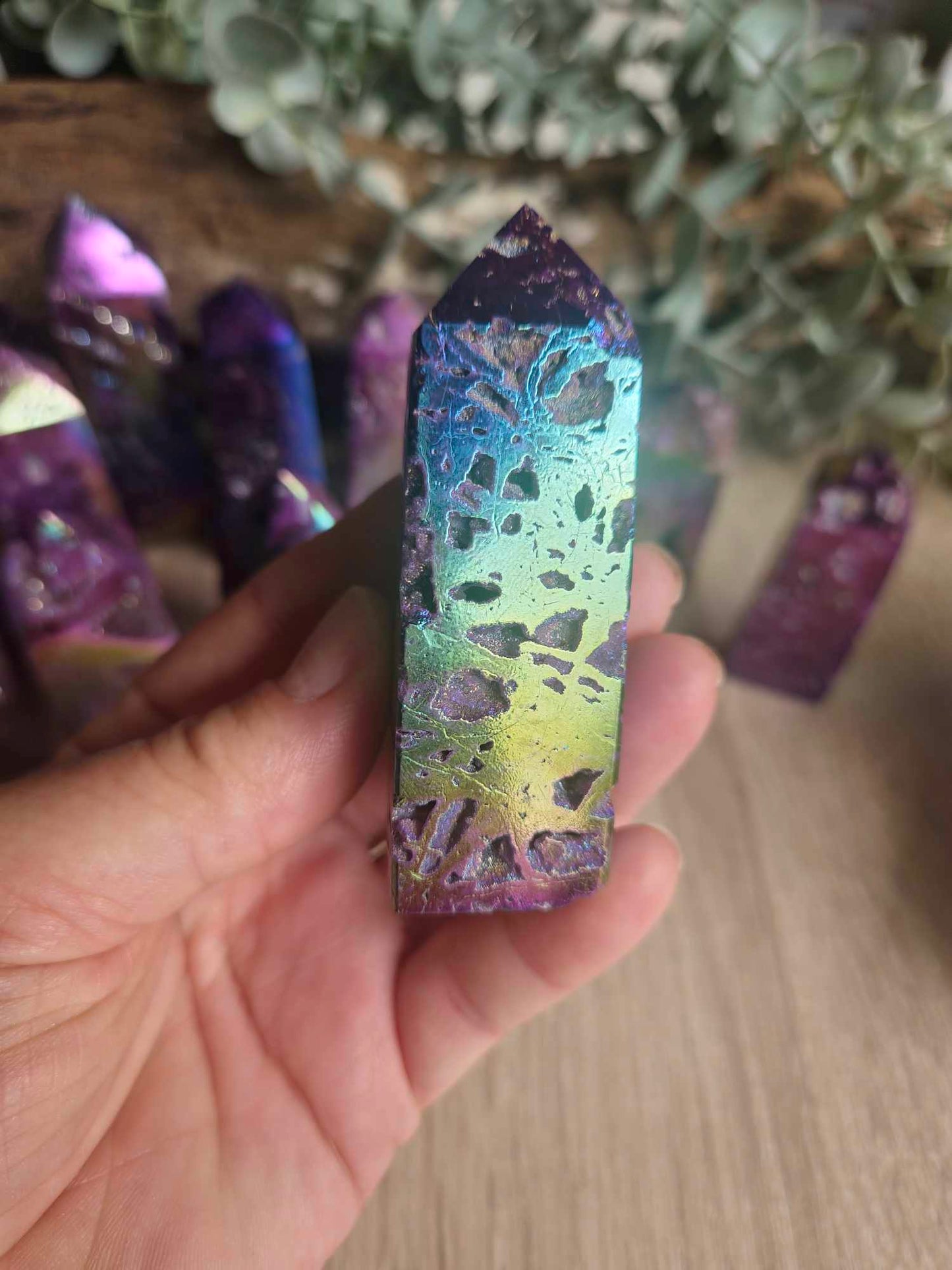 Rainbow Aura Sphalerite Points