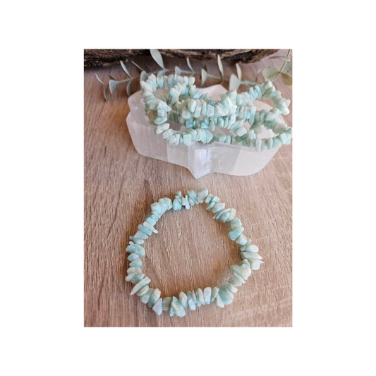 Amazonite Chip Bracelet – Raw Healing Crystal for Calm & Balance