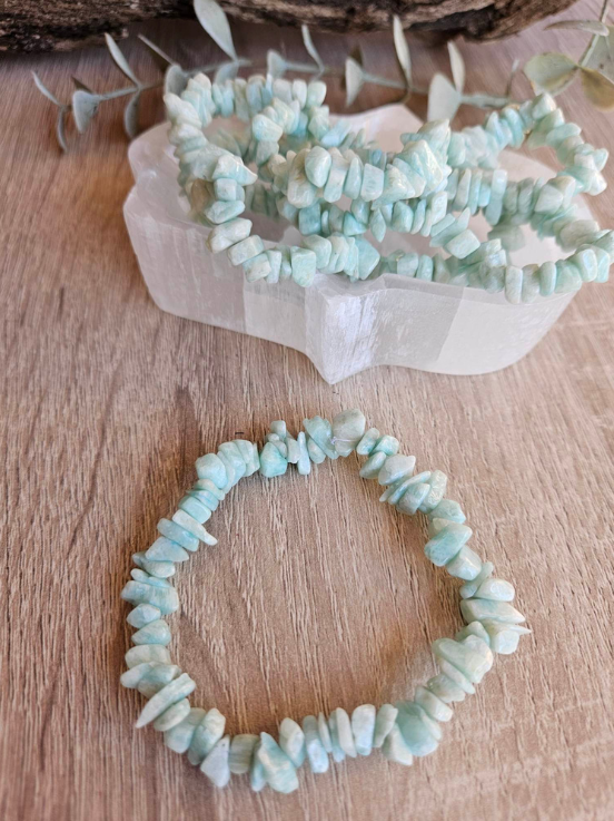 Amazonite Chip Bracelet – Raw Healing Crystal for Calm & Balance