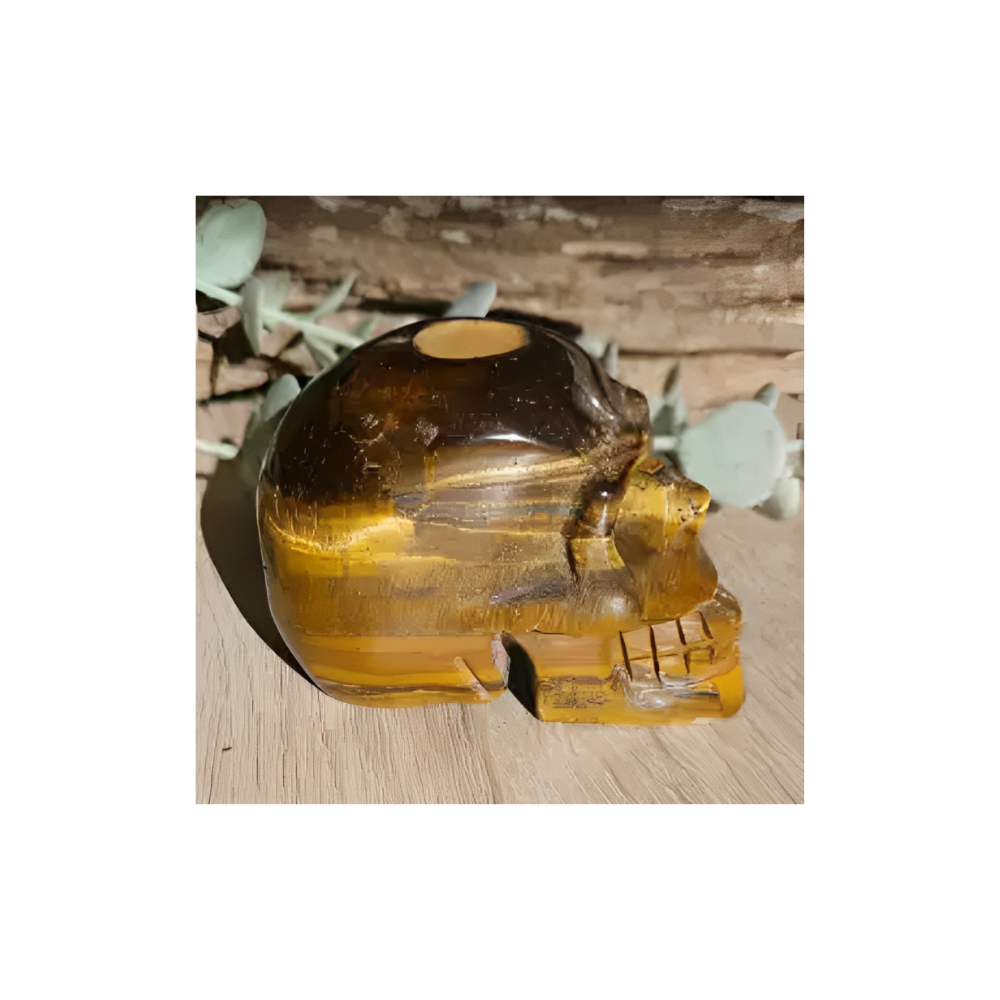 Tiger’s Eye Skull Carving – Crystal for Courage, Focus & Protection