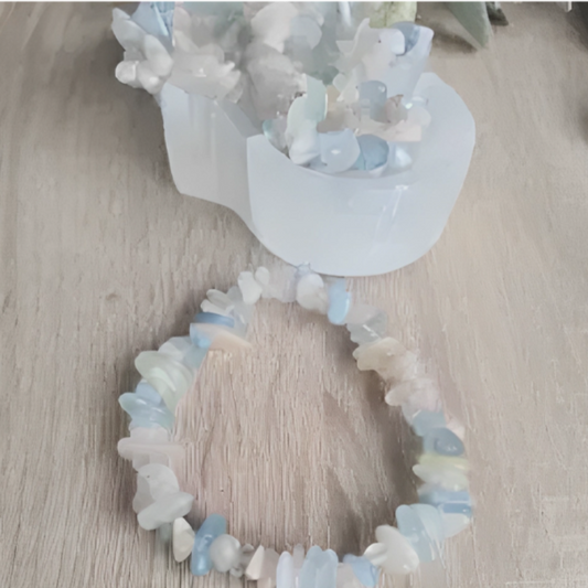 Morganite Chip Bracelet – Crystal for Love, Compassion & Emotional Healing