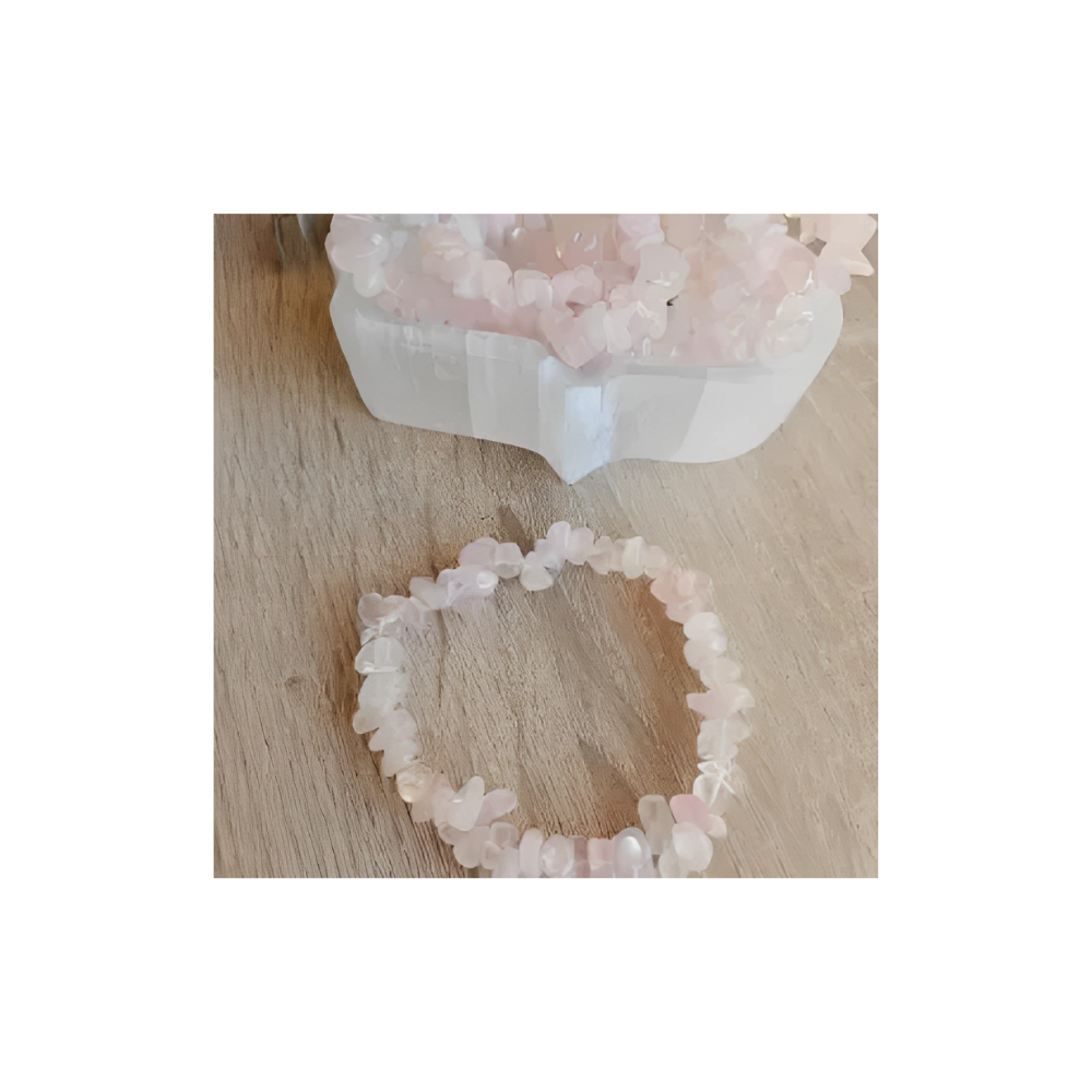 ROSE QUARTZ CHIP BRACELET