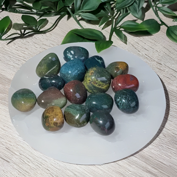Bloodstone Jasper Tumbled Stones – Vitality, Courage & Healing Energy
