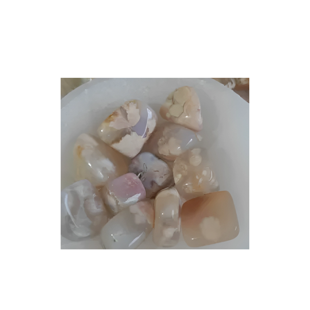 Blossom Agate Tumbled Stones – Growth, Balance & New Beginnings