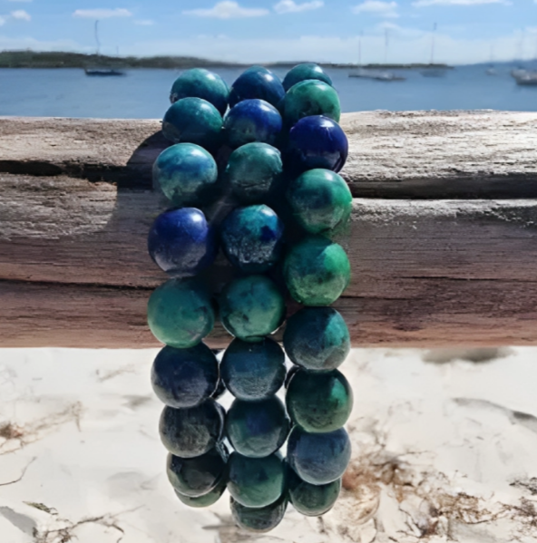 Chrysocolla Bracelet 10mm – Crystal for Calm Communication, Emotional Healing & Inner Truth