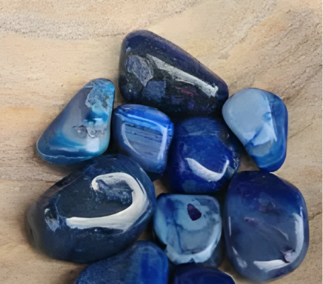 Blue Agate Tumbled Stones – Polished Healing Crystals for Calm, Balance & Emotional Support