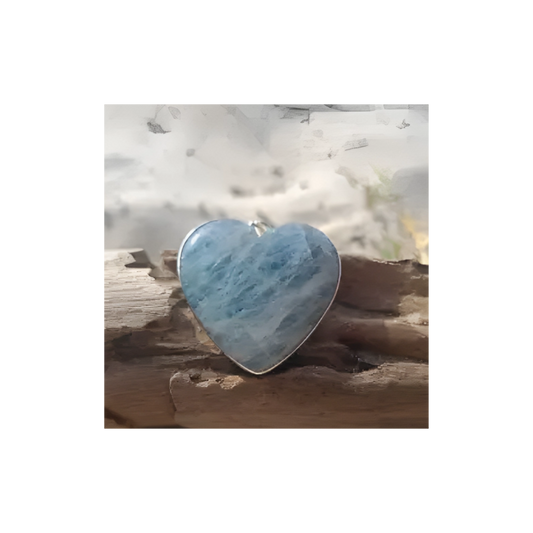 Aquamarine Heart Pendant β Crystal of Peace, Love & Communication
