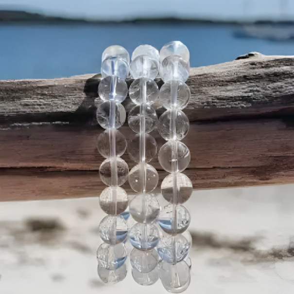 Clear Quartz Bracelet 10mm – Master Healer Crystal for Clarity, Energy & Amplification