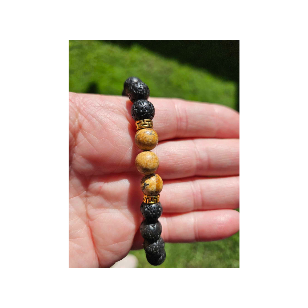 Lava Rock Bracelet – Grounding Stone for Strength, Focus & Essential Oil Diffusion