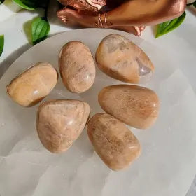 PEACH MOON STONE TUMBLED- A GRADE