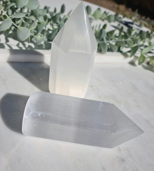 Selenite Tower – Cleansing & Protection Crystal for Energy Clearing and Peace
