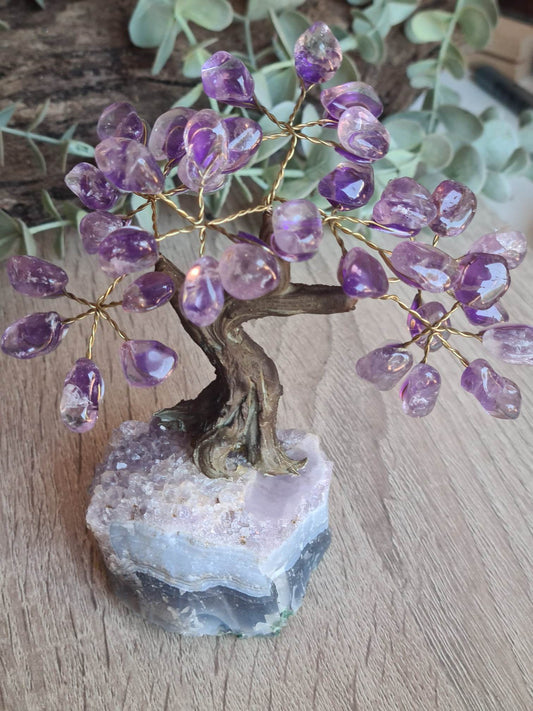 Amethyst Crystal Bonsai Tree – Spiritual Healing Tree for Peace, Protection & Balance