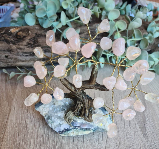 Rose Quartz Bonsai Tree – Crystal Tree of Love, Healing & Harmony