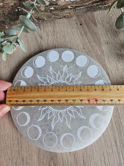SELENITE MOON PHASE CHARGING PLATE