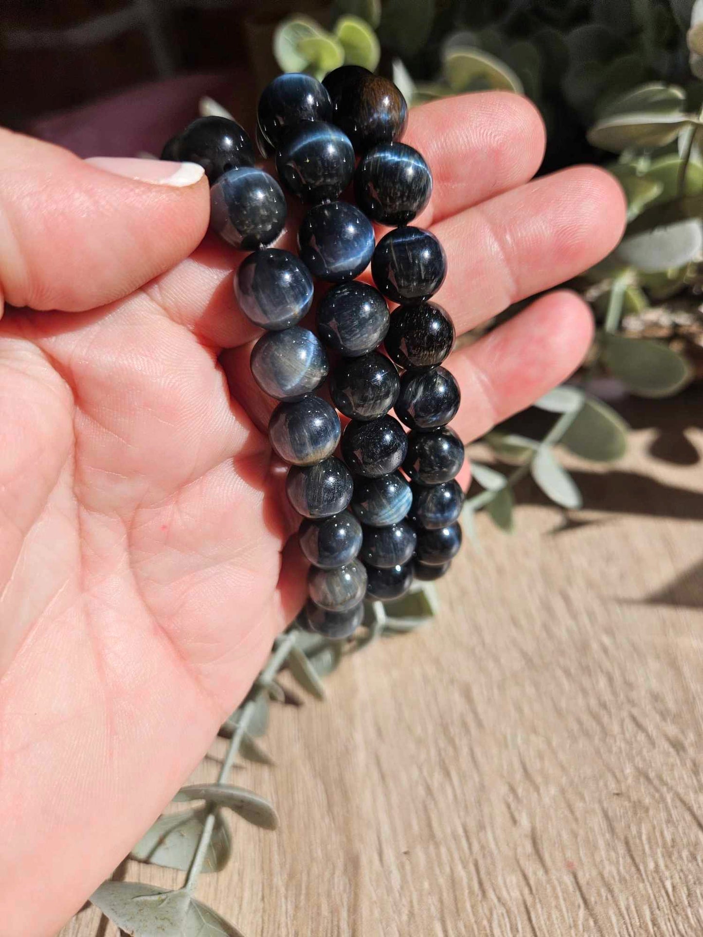 Blue Tiger’s Eye Bracelet 10mm – Protection, Focus & Confidence Crystal Jewellery
