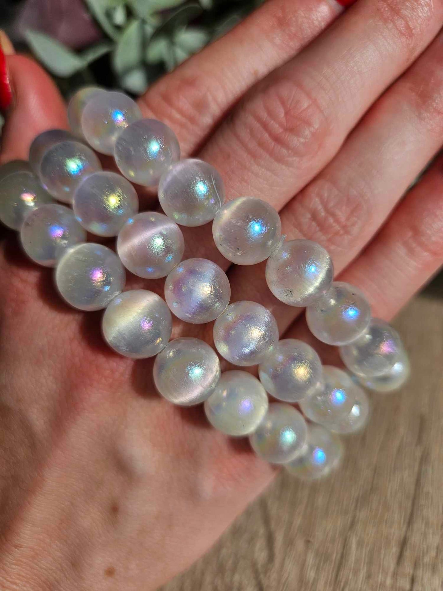 RAINBOW AURA SELENITE BRACELET
