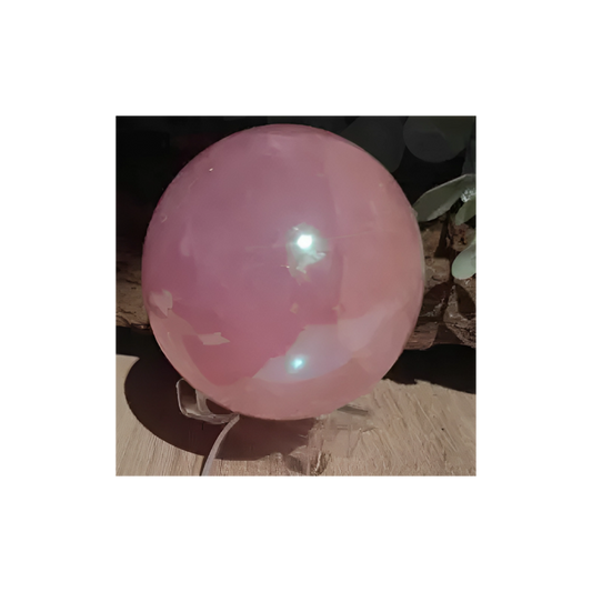 AURA STAR ROSE QUARTZ SPHERE