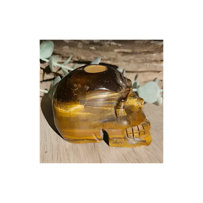 Tiger’s Eye Skull Carving – Crystal for Courage, Focus & Protection