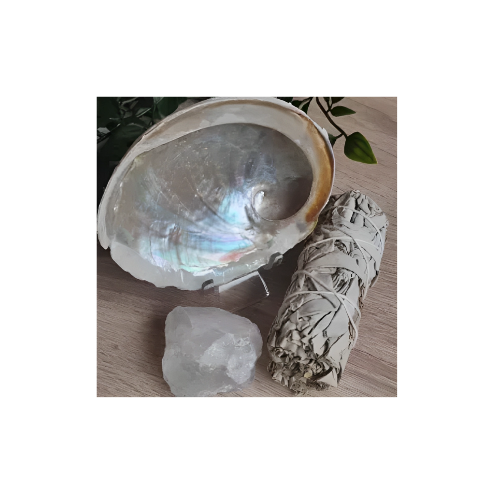 NATURAL ABALONE SMUDGING KIT