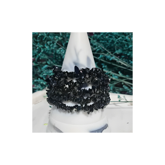 Black Tourmaline Chip Bracelet – Natural Protection & Grounding Jewellery