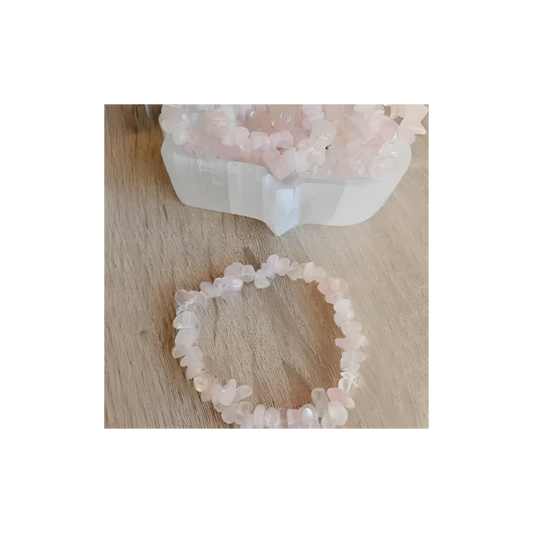 ROSE QUARTZ CHIP BRACELET