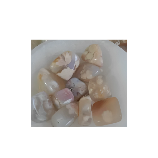 Blossom Agate Tumbled Stones – Growth, Balance & New Beginnings