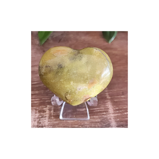 Green Opal Puffy Heart – Crystal for Renewal, Healing & Emotional Balance
