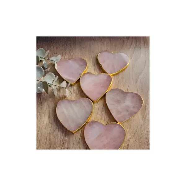 ROSE QUARTZ HEART PLATES