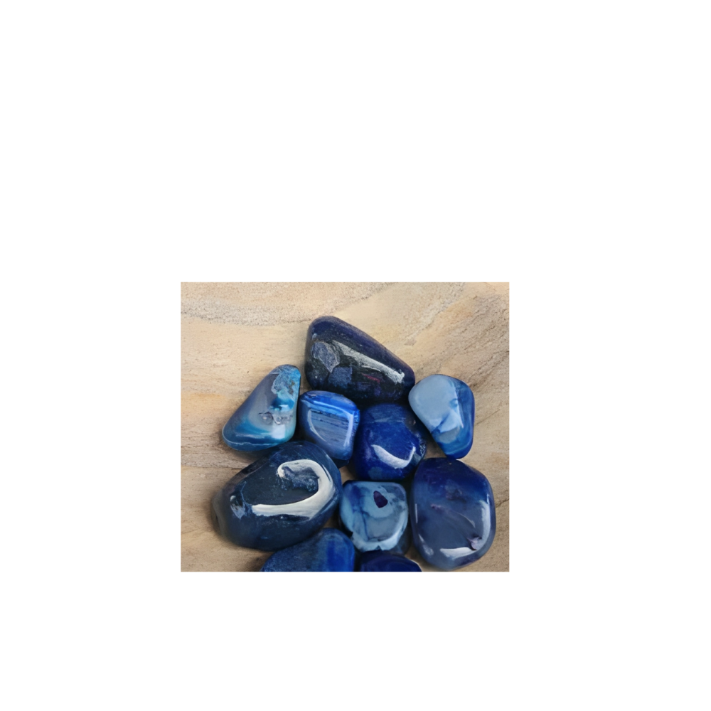 Blue Agate Tumbled Stones – Polished Healing Crystals for Calm, Balance & Emotional Support