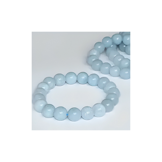 Aquamarine Bracelet 10mm – Calming Crystal for Peace & Communication