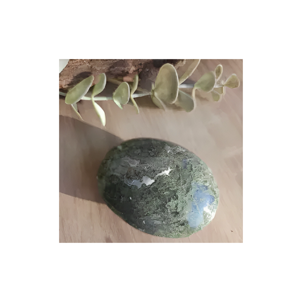 MOSS AGATE PALM STONE