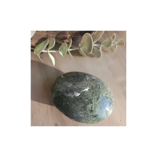 MOSS AGATE PALM STONE