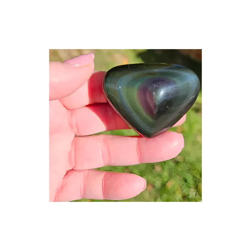 RAINBOW OBSIDIAN HEART