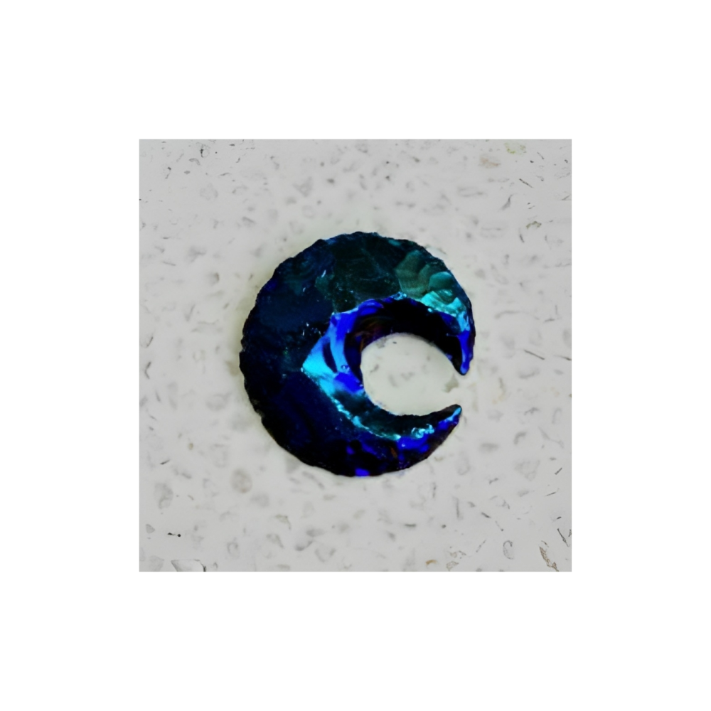 OBSIDIAN HEART, MOON & STAR CARVINGS
