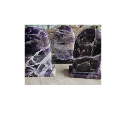 Chevron Amethyst Tombstones – Polished Crystal for Intuition, Calm & Spiritual Focus