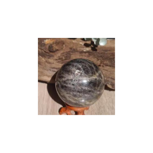 Black Moonstone Sphere – Intuition & Emotional Healing Crystal Ball