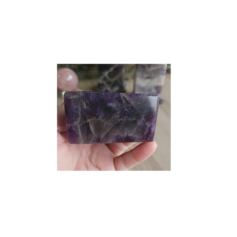Chevron Amethyst Tombstones – Polished Crystal for Intuition, Calm & Spiritual Focus