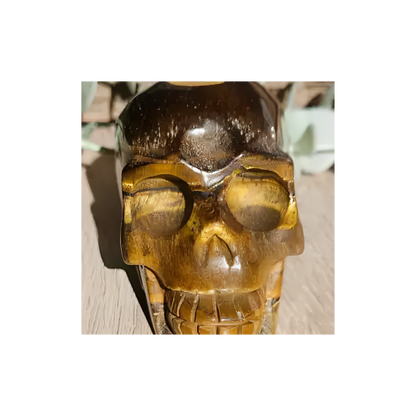 Tiger’s Eye Skull Carving – Crystal for Courage, Focus & Protection