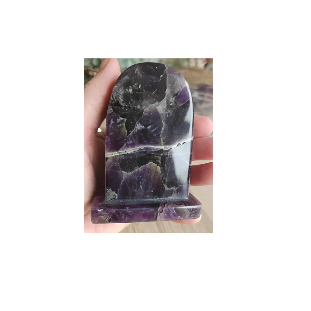 Chevron Amethyst Tombstones – Polished Crystal for Intuition, Calm & Spiritual Focus