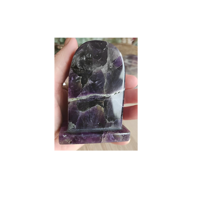 Chevron Amethyst Tombstones – Polished Crystal for Intuition, Calm & Spiritual Focus